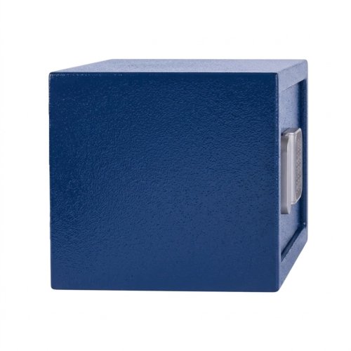 Niebieski mini sejf elektroniczny Yale YSV/170/DB3/B – widok z boku
