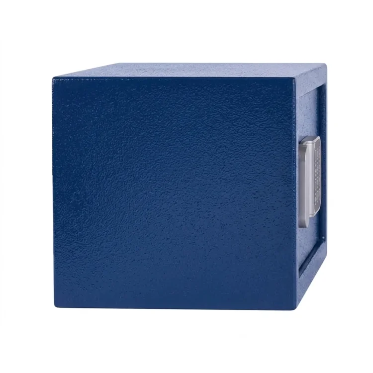 Niebieski mini sejf elektroniczny Yale YSV/170/DB3/B – widok z boku