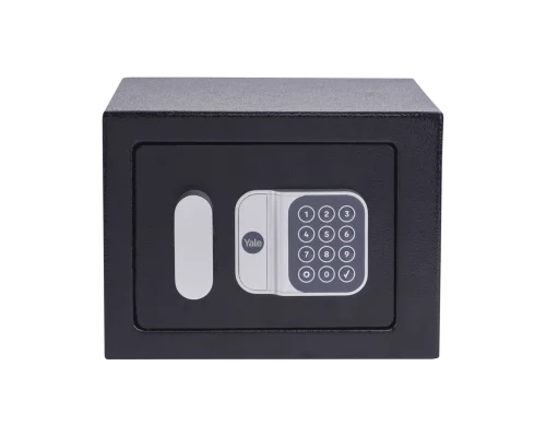 Mini sejf elektroniczny Yale YSV/170/DB3 czarny – widok z przodu