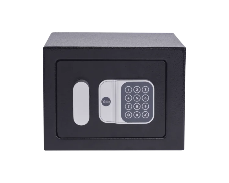 Mini sejf elektroniczny Yale YSV/170/DB3 czarny – widok z przodu