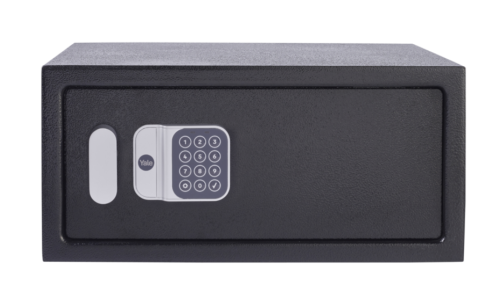 Szeroki sejf elektroniczny na laptopa Yale YLV/200/DB3 – widok z przodu