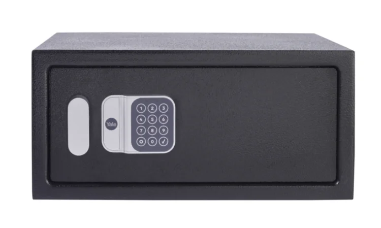 Szeroki sejf elektroniczny na laptopa Yale YLV/200/DB3 – widok z przodu