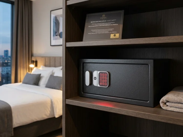Hotelowy sejf elektroniczny na laptopa Yale YLG/200/DB3 – widok z przodu